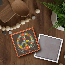 フローラかわいらし平和サイン愛のインスピリチュアリティ マグネット