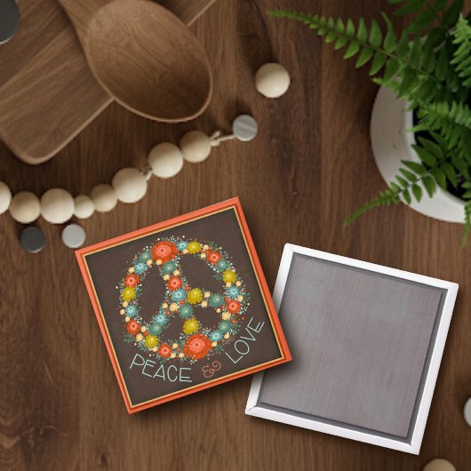 フローラかわいらし平和サイン愛のインスピリチュアリティ マグネット