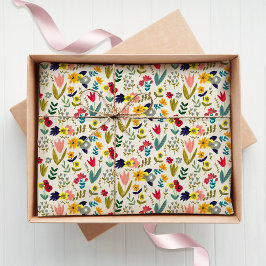 フローラかわいらし春植物模様 薄葉紙