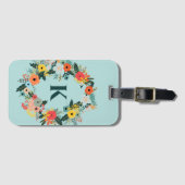 フローラかわいらし楕円リースモノグラム ラゲッジタグ (正面横)