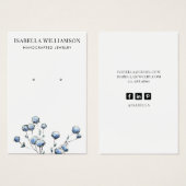 フローラかわいらし水彩耳飾り表示カード (正面&裏面)