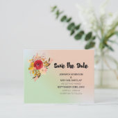 フローラかわいらし水彩花束の保存日付 案内ポストカード (スタンド正面)