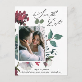 フローラかわいらし水彩花束の保存日 インビテーションポストカード