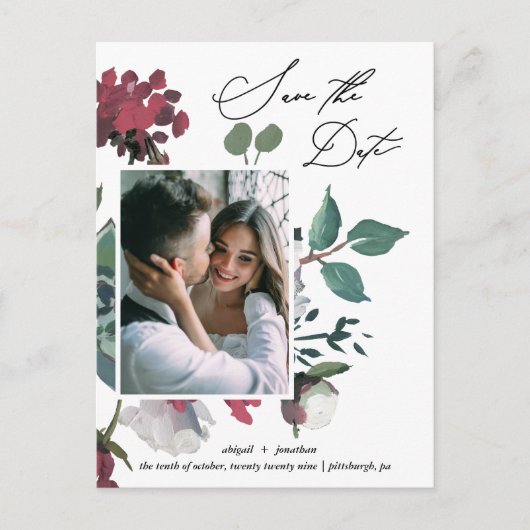 フローラかわいらし水彩花束の保存日 インビテーションポストカード (正面)