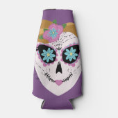 フローラかわいらし糖スカル紫 ボトルクーラー (正面)