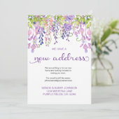 フローラかわいらし紫の藤の新しいアドレスの移動 案内状 (スタンド正面)