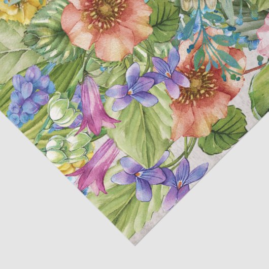 フローラかわいらし組織(木目イメージ背景) 薄葉紙 (詳細)