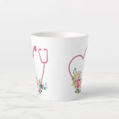 フローラかわいらし聴診器ハート カフェラテマグ (正面)