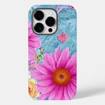 フローラかわいらし装飾用iPhone 14 Proケース