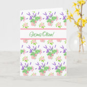 フローラかわいらし語の挨拶（あいさつ）が好調 カード (黄色い花)