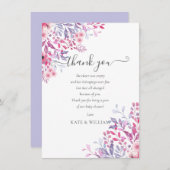 フローラかわいらし赤ちゃんシャワーありがとう詩 サンキューカード (正面/裏面)