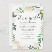 フローラかわいらし金ゴールドリースベビーシャワー招待状 招待状 (正面)