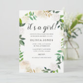フローラかわいらし金ゴールドリースベビーシャワー招待状 招待状 (スタンド正面)