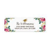 フローラかわいらし金ゴールド卒業キャップカスタム装置 ラベル (正面)