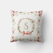 フローラかわいらし鹿リースモノグラムクリスマス クッション (裏面)