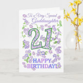フローラかわいらし21歳の誕生日スペシャルゴドド娘 カード (黄色い花)