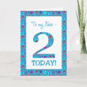 フローラかわいらし(Niece Blue)の2回目の誕生日 カード (正面)