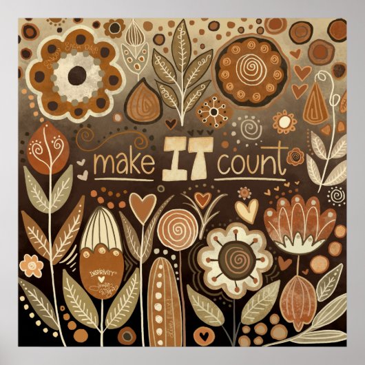 フローラかわいらしItカウント引用文のインスピレーション ポスター (正面)