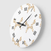 フローラが栄える蝶 ラージ壁時計 (傾斜)