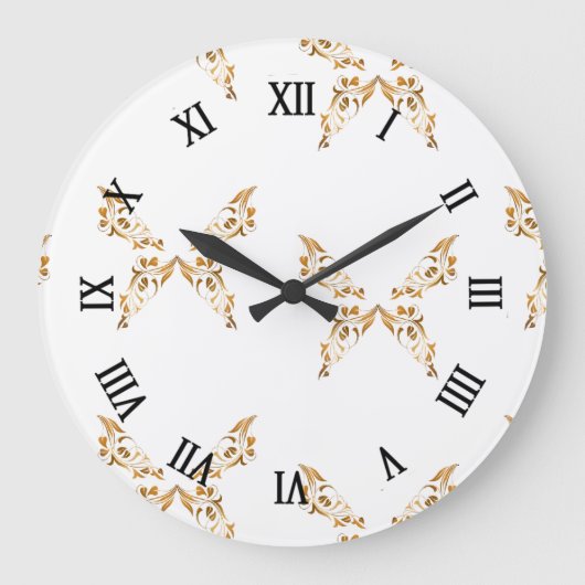 フローラが栄える蝶 ラージ壁時計 (正面)