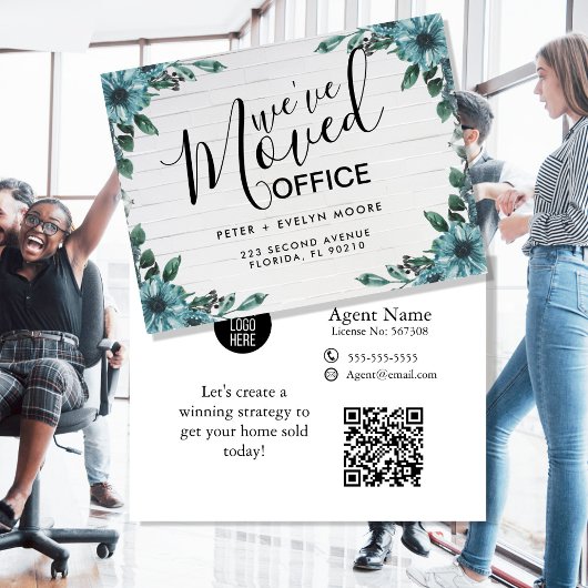 フローラが移動したofficeの発表はがき 案内ポストカード