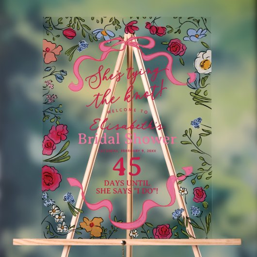 フローラが結ぶ結び目を歓迎 アクリルサイン (ニュートラル)