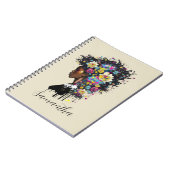 フローラきらめくアフリカ系アメリカ人女性 ノートブック (左側)