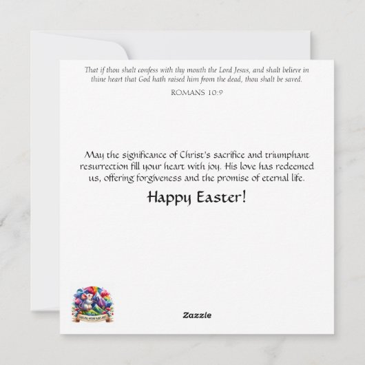 フローラきらめくパステルスプリングタイムマウスイースター シーズンカード (裏面)