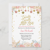 フローラきらめく小さな星の赤ちゃんシャワー 招待状 (正面)