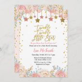 フローラきらめく小さな星の赤ちゃんシャワー 招待状 (正面/裏面)