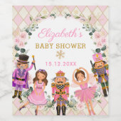 フローラくるみ割り冬ホリデーベビーガールシャワー ワインラベル (シングルラベル)