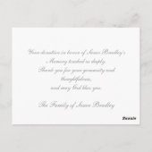 フローラご寄付ありがとうございますカスタマイズ可能C ポストカード (裏面)