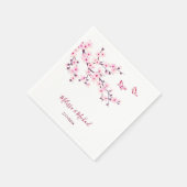 フローラさくらんぼあなたの名前結婚を咲かせる スタンダードカクテルナプキン (角)