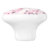 フローラさくらんぼの花蝶ピンク白 セラミックノブ (側面)