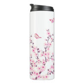 フローラさくらんぼの花蝶ピンク白 タンブラー (回転右)