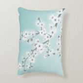 フローラさくらんぼの花(桜)ミントホワイト アクセントクッション (裏面(縦))