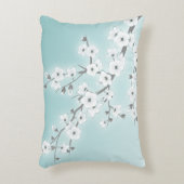 フローラさくらんぼの花(桜)ミントホワイト アクセントクッション (正面(垂直))