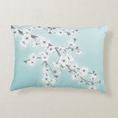 フローラさくらんぼの花(桜)ミントホワイト アクセントクッション (裏面)