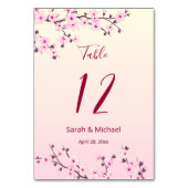 フローラさくらんぼはピンク結婚色のテーブル番号 テーブルナンバー (裏面)