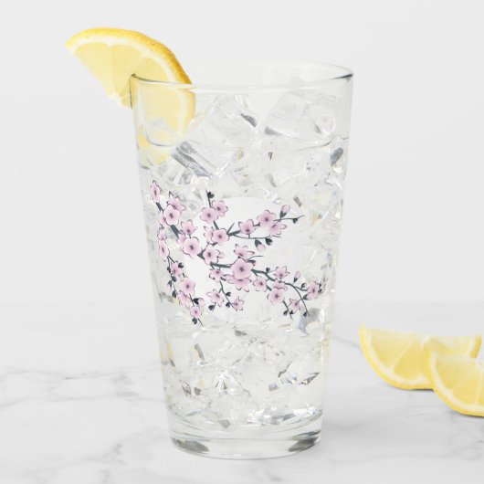 フローラさくらんぼピンク タンブラーグラス (アイス正面)