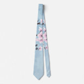 フローラさくらんぼフラズダスキピンクブ淡い色のルー ネクタイ (正面)