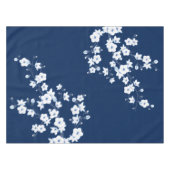 フローラさくらんぼフラズネイビーホワイトクラシックホテル テーブルクロス (正面(横))