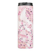 フローラさくらんぼブラッズピンク大理石ネームモノグラム  タンブラー (裏面)