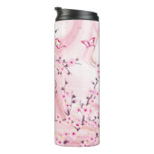 フローラさくらんぼブラッズピンク大理石ネームモノグラム  タンブラー (回転右)