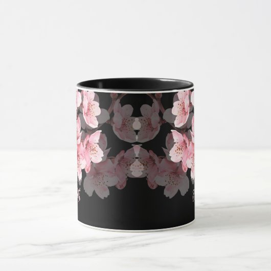 フローラさくらんぼブロッサムあなたの名前モノグラムマグ マグカップ (中央)