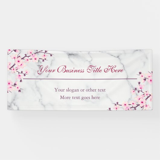 フローラさくらんぼブロッサムグレーマーブルビジネス 横断幕 (横)