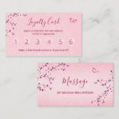 フローラさくらんぼブロッサムピンクグリッターロイヤリティ 名刺 (正面/裏面)