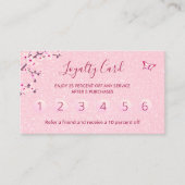 フローラさくらんぼブロッサムピンクグリッターロイヤリティ 名刺 (正面)