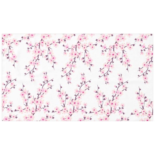 フローラさくらんぼブロッサムピンクホ結婚ワイトズ テーブルクロス (正面(横))
