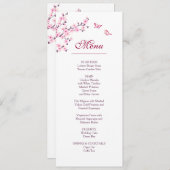 フローラさくらんぼブロッサムピンク結婚ホワイト 招待状 (正面/裏面)